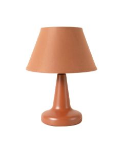 Aspen Brook Table Lamp With A Plain Fabric Shade - Terracotta