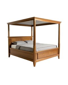 King Solid Wood Four Poster Bed (synthetic illustration; no displayed measurements)