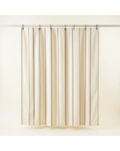 Dune Dell Shower Curtain Hanging Flat From A Plain Rod - Ivory (synthetic illustration; no displayed measurements)