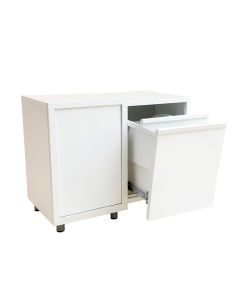 Reed Crossing Freestanding Pull-Out Hamper Cabinet - White