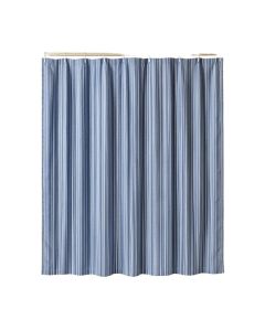 Alder Crossing Shower Curtain Hanging Flat From A Plain Rod - Blue (synthetic illustration; no displayed measurements)