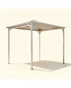 10 Ft. D Aluminum Pergola With Canopy (synthetic illustration; no displayed measurements)