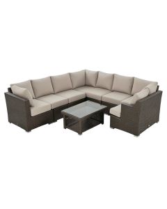 Ewy 7 Piece Sectional Seating Group With Cushions