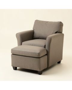 Kase 33.5 '' Wide Cotton Armchair And Ottoman (synthetic illustration; no displayed measurements)
