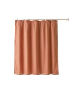 Dune Crossing Shower Curtain Hanging Flat From A Plain Rod - Terracotta (synthetic illustration; no displayed measurements)