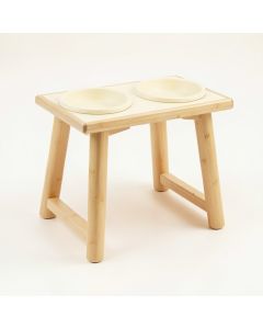 Elm Falls Pet Feeding Stand With Two Plain Empty Bowls - Cream (synthetic illustration; no displayed measurements)