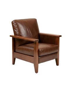 Mackin 28.5 '' Wide Full Grain Leather Armchair (synthetic illustration; no displayed measurements)