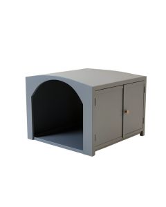 Slate Edge Empty Furniture-Style Litter Enclosure - Gray
