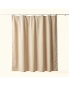 Brook Bridge Shower Curtain Hanging Flat From A Plain Rod - Beige (synthetic illustration; no displayed measurements)