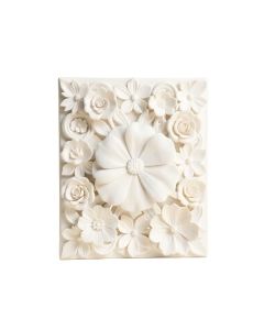 Square Decorative Carved Floral Wall Décor