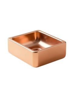 Imperial Jewel Rose Gold Vitreous China Rectangular Vessel Bathroom Sink