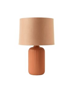 Pine Crest Table Lamp With A Plain Fabric Shade - Terracotta