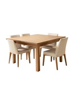Hakana Butterfly Leaf Rubberwood Solid Wood Dining Set