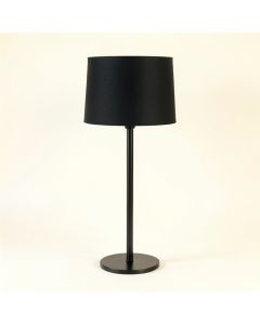 Rowan Arc Floor Lamp With A Plain Fabric Shade - Black (synthetic illustration; no displayed measurements)