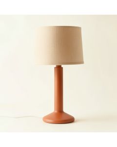 Elm Crossing Table Lamp With A Plain Fabric Shade - Terracotta (synthetic illustration; no displayed measurements)