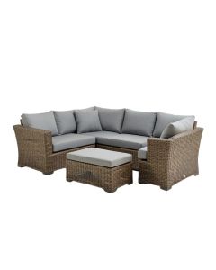 Areswell Outdoor Furniture Conversation Set Warm Gray 7-Piece Rattan Sofa Seating Group