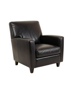 Westbourne Leather Upholstered Arm Chair In Black (synthetic illustration; no displayed measurements)