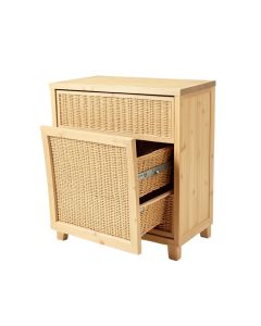 Bay Bend Freestanding Pull-Out Hamper Cabinet - Beige (synthetic illustration; no displayed measurements)