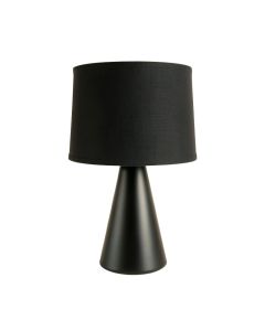 Pine Bridge Table Lamp With A Plain Fabric Shade - Black