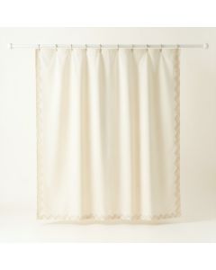 Meadow Falls Shower Curtain Hanging Flat From A Plain Rod - Cream (synthetic illustration; no displayed measurements)