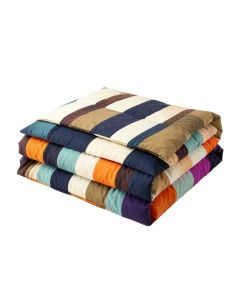 Sohil Multicolor Reversible Striped Cotton Quilt Set (synthetic illustration; no displayed measurements)