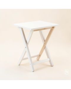 Field Bluff Compact Balcony Table - White (synthetic illustration; no displayed measurements)