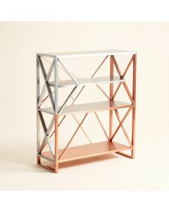 79.5 '' H X 18 '' W Geometric Bookcase (synthetic illustration; no displayed measurements)