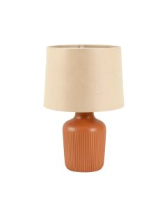 Birch Brook Table Lamp With A Plain Fabric Shade - Terracotta