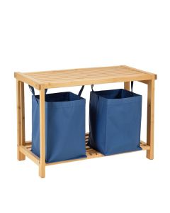 Wren Bend Laundry Sorting Station With Plain Removable Bags - Blue