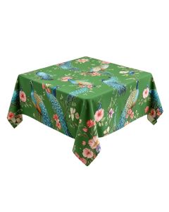 Vision Watercolor Peacocks And Flowers Tablecloth