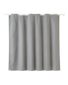 Slate Bridge Shower Curtain Hanging Flat From A Plain Rod - Gray (synthetic illustration; no displayed measurements)