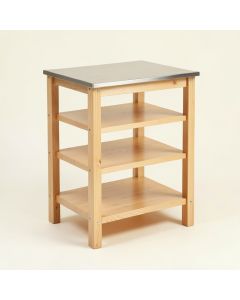 London 3 Tier Kitchen Cart With Stainless Steel Top (synthetic illustration; no displayed measurements)