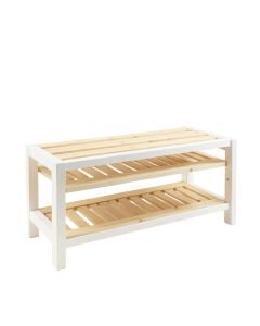 River Branch Shoe Storage Bench - White