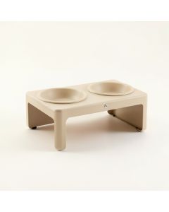 River Canyon Pet Feeding Stand With Two Plain Empty Bowls - Beige (synthetic illustration; no displayed measurements)