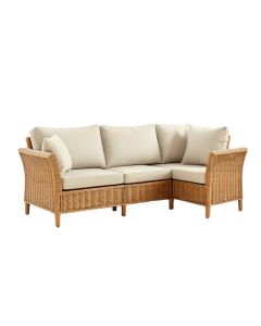 Hodge 3 Piece Teak Sofa Set With Sunbrella Cushions