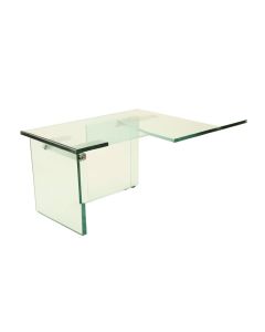 Sirene Glass L-Shape Desk (synthetic illustration; no displayed measurements)