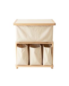 Slate Crossing Laundry Sorting Station With Plain Removable Bags - Beige