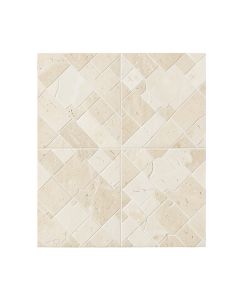 Ivory French Pattern Tumbled 16 '' X 24 '' Travertine Random Mosaic Wall & Floor Tile