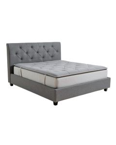 Dorking High Riser Tufted Upholstered Sleigh Platform Bed