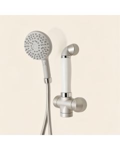 Pressure-Balanced Complete Shower System With Rough-In Valve (synthetic illustration; no displayed measurements)