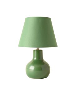 Wren Dale Table Lamp With A Plain Fabric Shade - Green