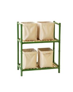 Cliff Bend Laundry Sorting Station With Plain Removable Bags - Green (synthetic illustration; no displayed measurements)