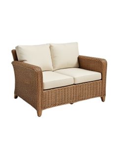 Bagley 59 '' Wide Outdoor Wicker Loveseat With Cushions (synthetic illustration; no displayed measurements)