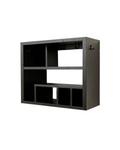 Linden Edge Wall-Mounted Entryway Organizer Shelf - Black