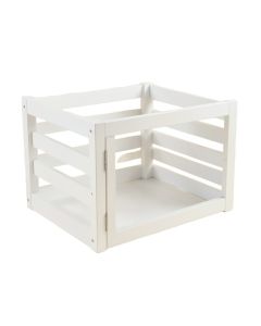 Dawn Bridge Empty Furniture-Style Pet Crate - White