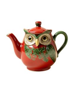 Manolla Owl 24 Oz . Earthenware Teapot