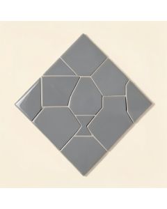 Trapezoid Random Sized Glass Mosaic Tile In Glossy Gray (synthetic illustration; no displayed measurements)
