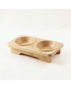 Flint Falls Pet Feeding Stand With Two Plain Empty Bowls - Beige (synthetic illustration; no displayed measurements)
