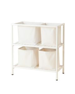 Meadow Brook Laundry Sorting Station With Plain Removable Bags - White (synthetic illustration; no displayed measurements)
