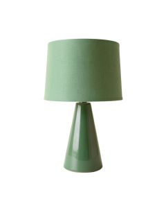 Aspen Crest Table Lamp With A Plain Fabric Shade - Green